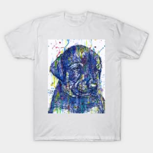 DOBERMANN PUPPY watercolor and ink portrait.2 T-Shirt